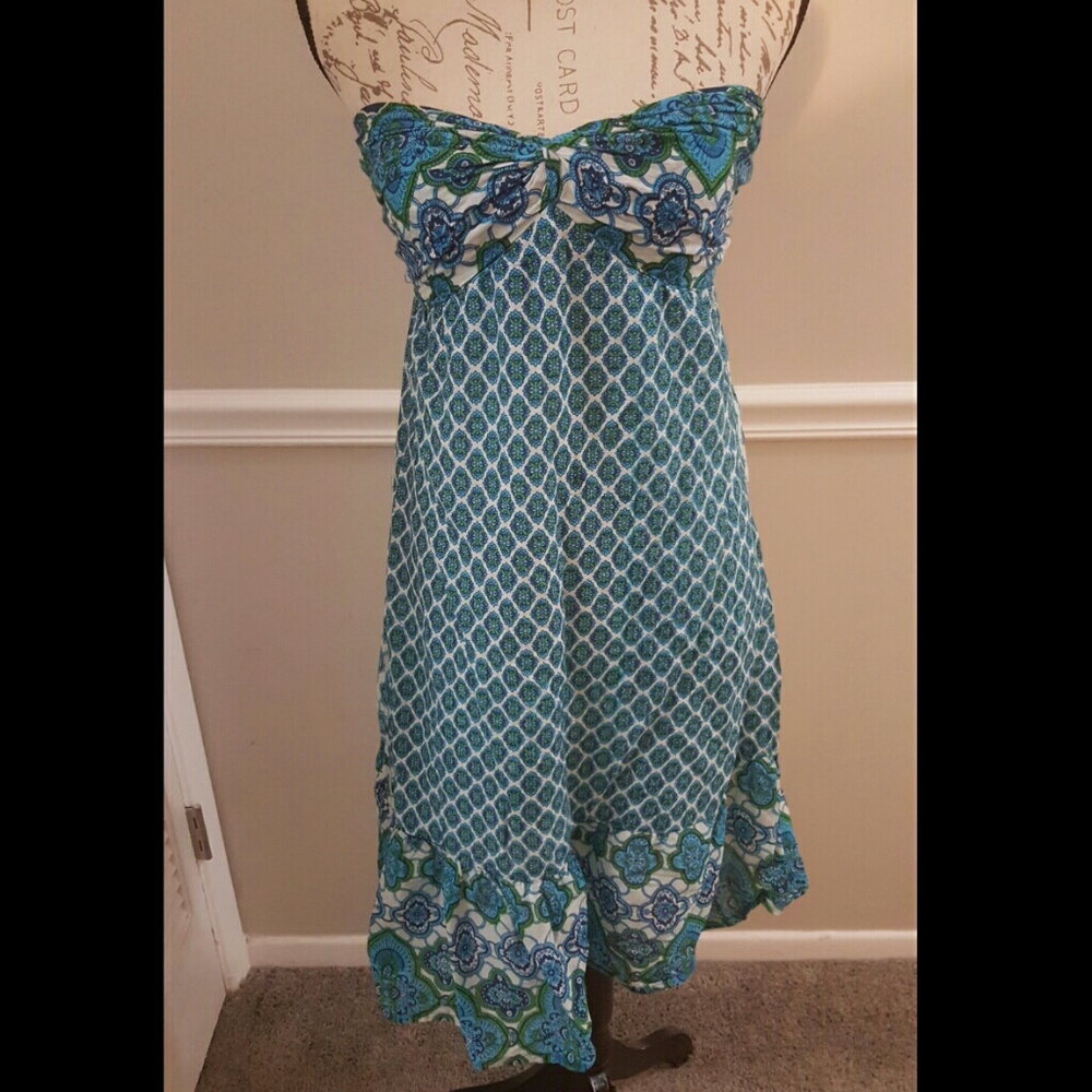 Bhags Boho Sleeveless Floral Geometric Dress S/M